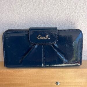 Coach Midnight Blue Patent Leather Wallet
